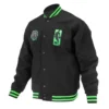 Boston Celtics Logoman Shadow Full-Snap Varsity Wool Jacket