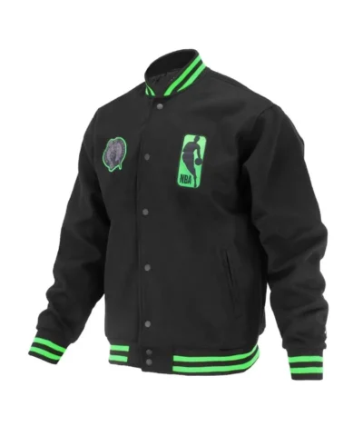 Boston Celtics Logoman Shadow Full-Snap Varsity Wool Jacket