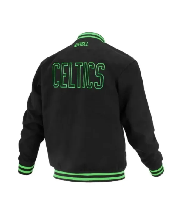 Boston Celtics Logoman Shadow Black Varsity Jacket