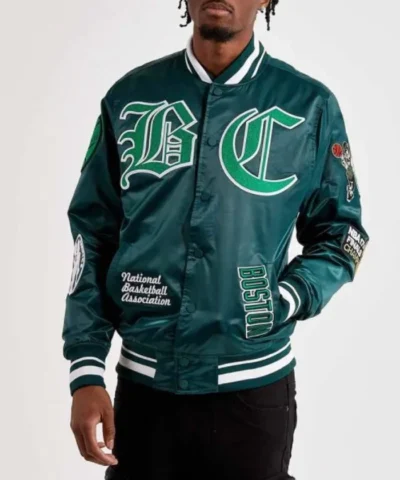 Mash Up Boston Celtics Full-Snap Green Jacket