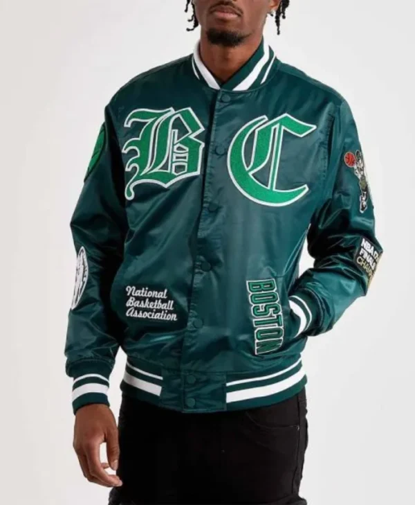 Mash Up Boston Celtics Full-Snap Green Jacket