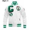 Shop Boston Celtics Mashup Classic Rib Full-Snap Satin White Jacket