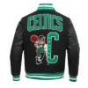Boston Celtics Mashup Black Varsity WoolLeather Jacket