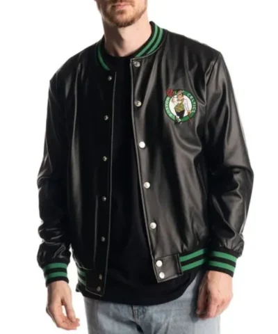 Boston Celtics Metallic Full-Snap Black Jacket