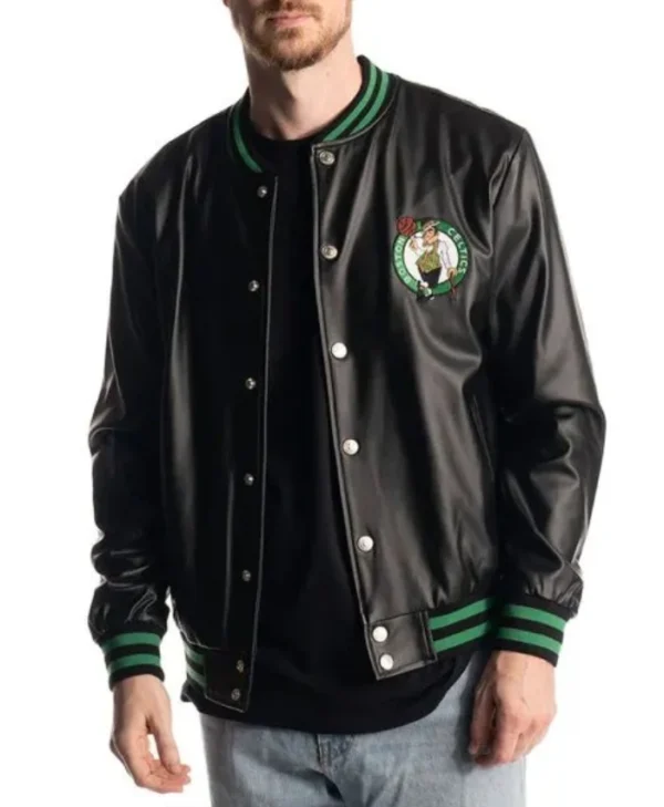 Boston Celtics Metallic Full-Snap Black Jacket