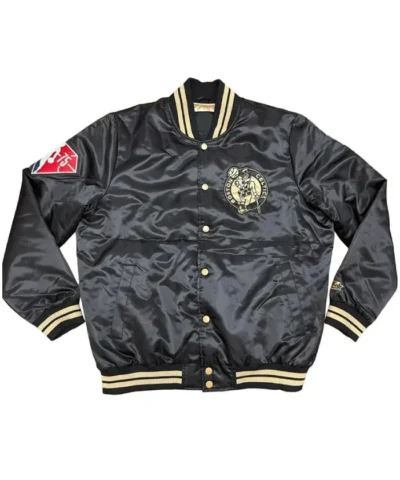 75th Anniversary Boston Celtics Full-Snap Black Jacket