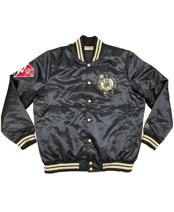 75th Anniversary Boston Celtics Full-Snap Black Jacket