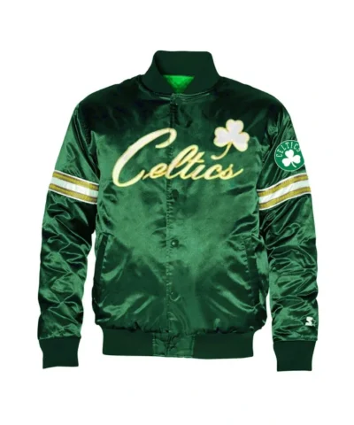 Boston Celtics Pick and Roll Green Varsity Jacket