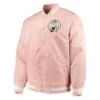 Boston Celtics Full-Snap Pink Varsity Satin Jacket
