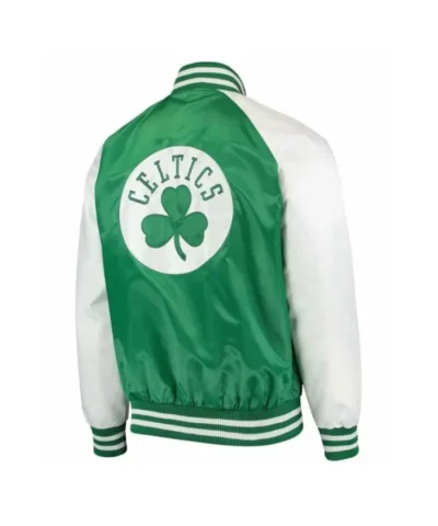 Boston Celtics Point Guard Kelly GreenWhite Satin Jacket