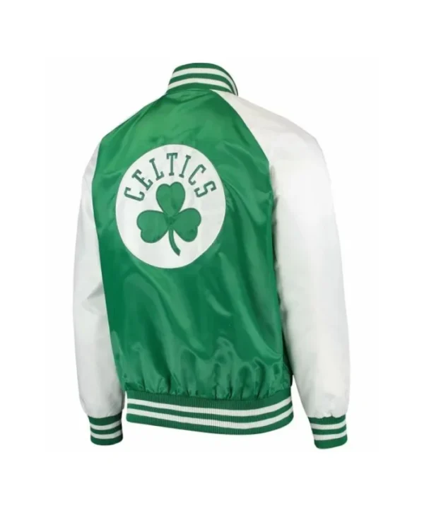 Boston Celtics Point Guard Kelly GreenWhite Satin Jacket