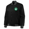 Shop Boston Celtics Poly Twill Full-Snap Black Jacket