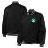 Boston Celtics Poly Twill Full-Snap Black Jacket