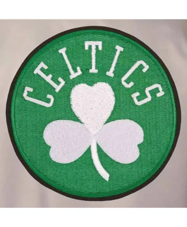 Boston Celtics Poly Twill Gray and Black Full-Snap Jacket