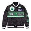 Boston Celtics 2024 Rally Drive Full-Snap Satin Black Jacket