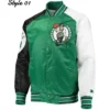 Boston Celtics Reliever Full-Snap Varsity Satin Kelly Jacket