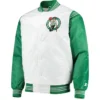 Boston Celtics Renegade Full-Snap Satin WhiteKelly Green Jacket