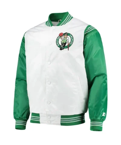 Boston Celtics Renegade Full-Snap Satin WhiteKelly Green Jacket