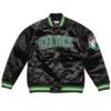 Retro Boston Celtics Black Satin Full-Snap Jacket