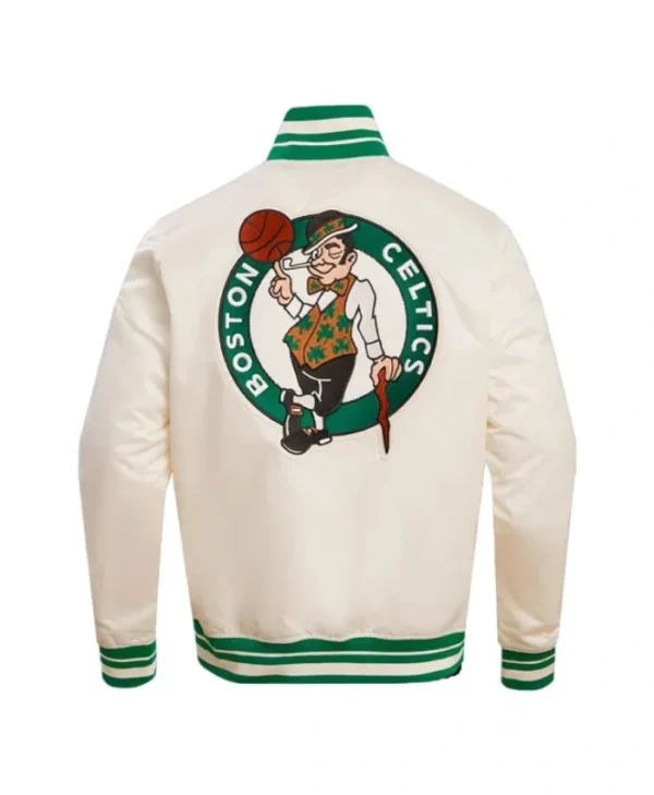 Boston Celtics Retro Classic Rib Full-Snap Satin Jacket