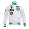 Boston Celtics Retro Classic Rib Black Satin Jacket