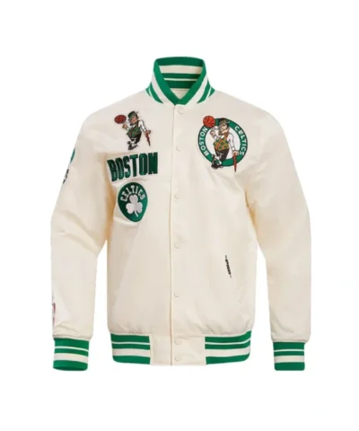 Buy Boston Celtics Retro Classic Rib Full-Snap Satin Jacket