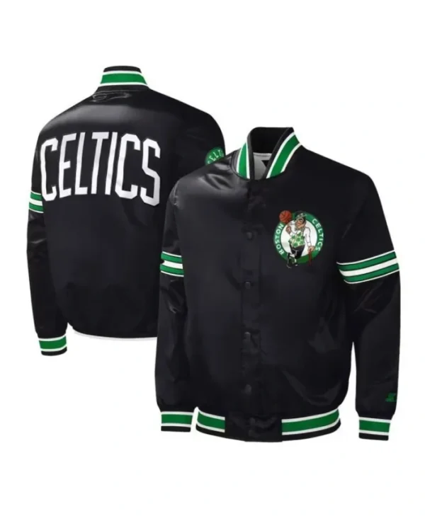 Boston Celtics Slider Varsity Black Jacket