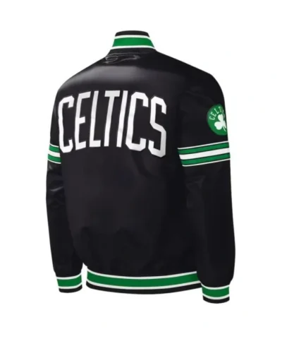 Boston Celtics Slider Varsity Black Satin Jacket
