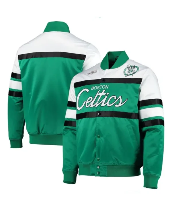 Boston Celtics Special Script Full-Snap Kelly Green Satin Jacket