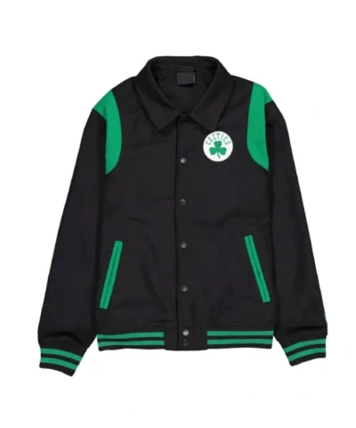 Boston Celtics Sport Night Varsity Wool Black Jacket