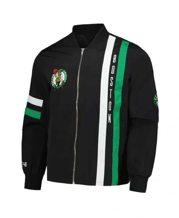 Boston Celtics Stitch Applique Cotton Black Jacket