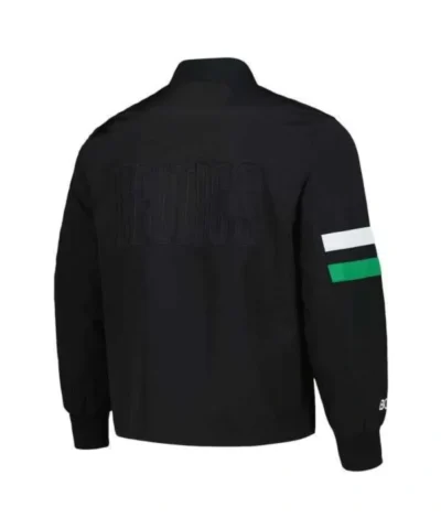 Boston Celtics Stitch Applique Black Bomber Jacket