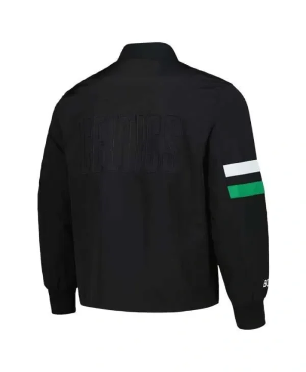 Boston Celtics Stitch Applique Black Bomber Jacket