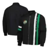Boston Celtics Stitch Applique Cotton Black Bomber Jacket