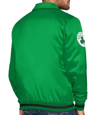 Boston Celtics Stitch Applique Kelly Green Satin Jacket