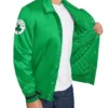Boston Celtics Stitch Applique Full-Snap Satin Kelly Green Jacket