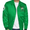 Boston Celtics Stitch Applique Full-Snap Satin Kelly Jacket