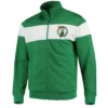 Strength Striped Boston Celtics Full-Zip Kelly GreenWhite Track Jacket