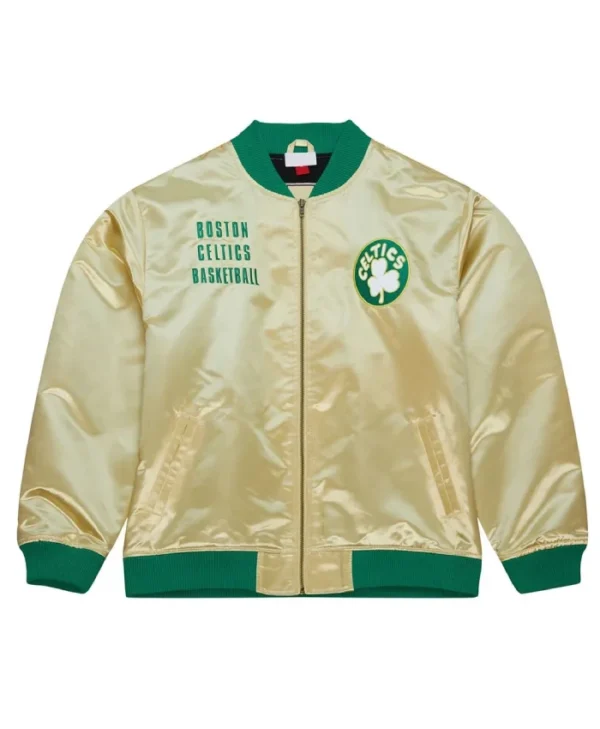 Team OG 2.0 Boston Celtics Lightweight Full-Zip Satin Gold Jacket
