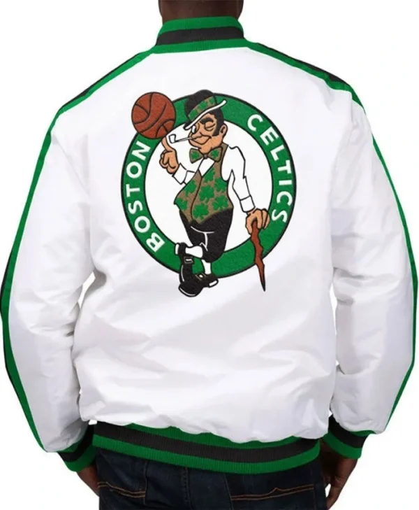 Boston Celtics The D-Line White Satin Jacket
