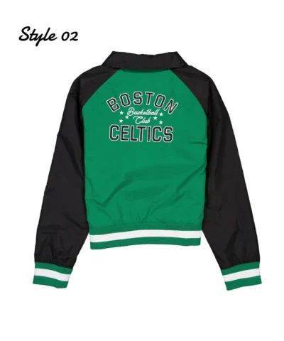 Boston Celtics Throwback Nylon Green and Black Full-Snap Jacket
