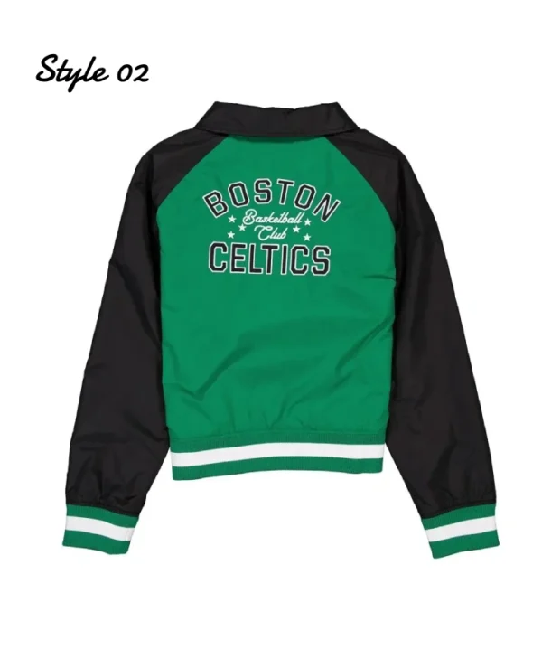 Boston Celtics Throwback Nylon Green and Black Full-Snap Jacket