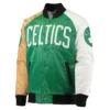 Tricolor Boston Celtics Remix Kelly GreenGoldWhite Full-Snap Jacket