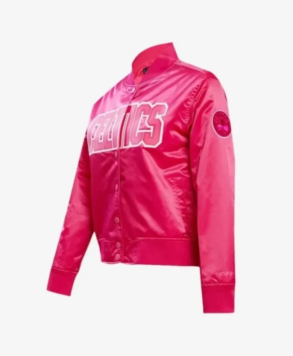 Shop Boston Celtics Triple Pink Satin Jacket