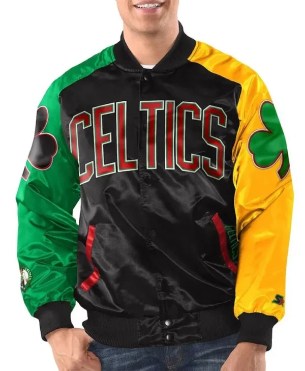 Boston Celtics Ty Mopkins Full-Snap Varsity Satin Jacket