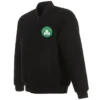 Boston Celtics Embroidered Logo Black Varsity Wool Jacket