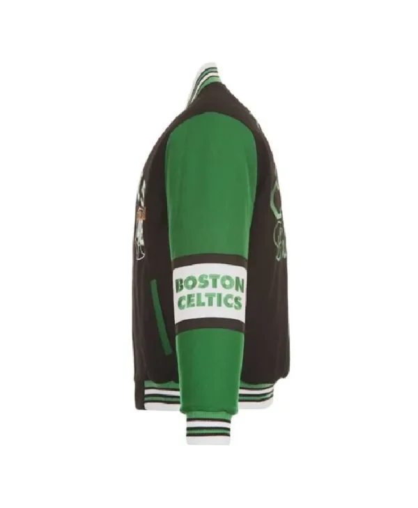 Boston Celtics Varsity Full-Zip Wool Black and Green Jacket
