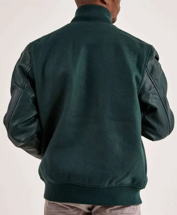 Boston Celtics Dark Green WoolLeather Varsity Jacket