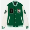 Boston Celtics WoolLeather Green and Off White Jacket