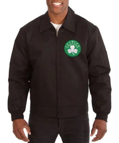 Boston Celtics Black Full-Zip Workwear Cotton Jacket